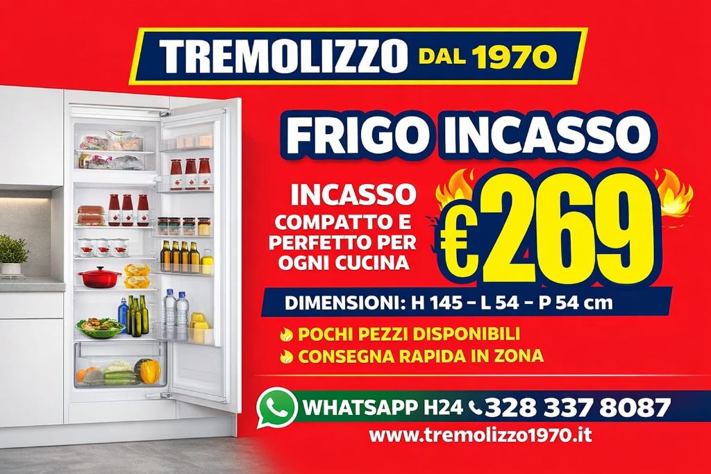 FRIGO INCASSO DOPPIA PORTA STATICO